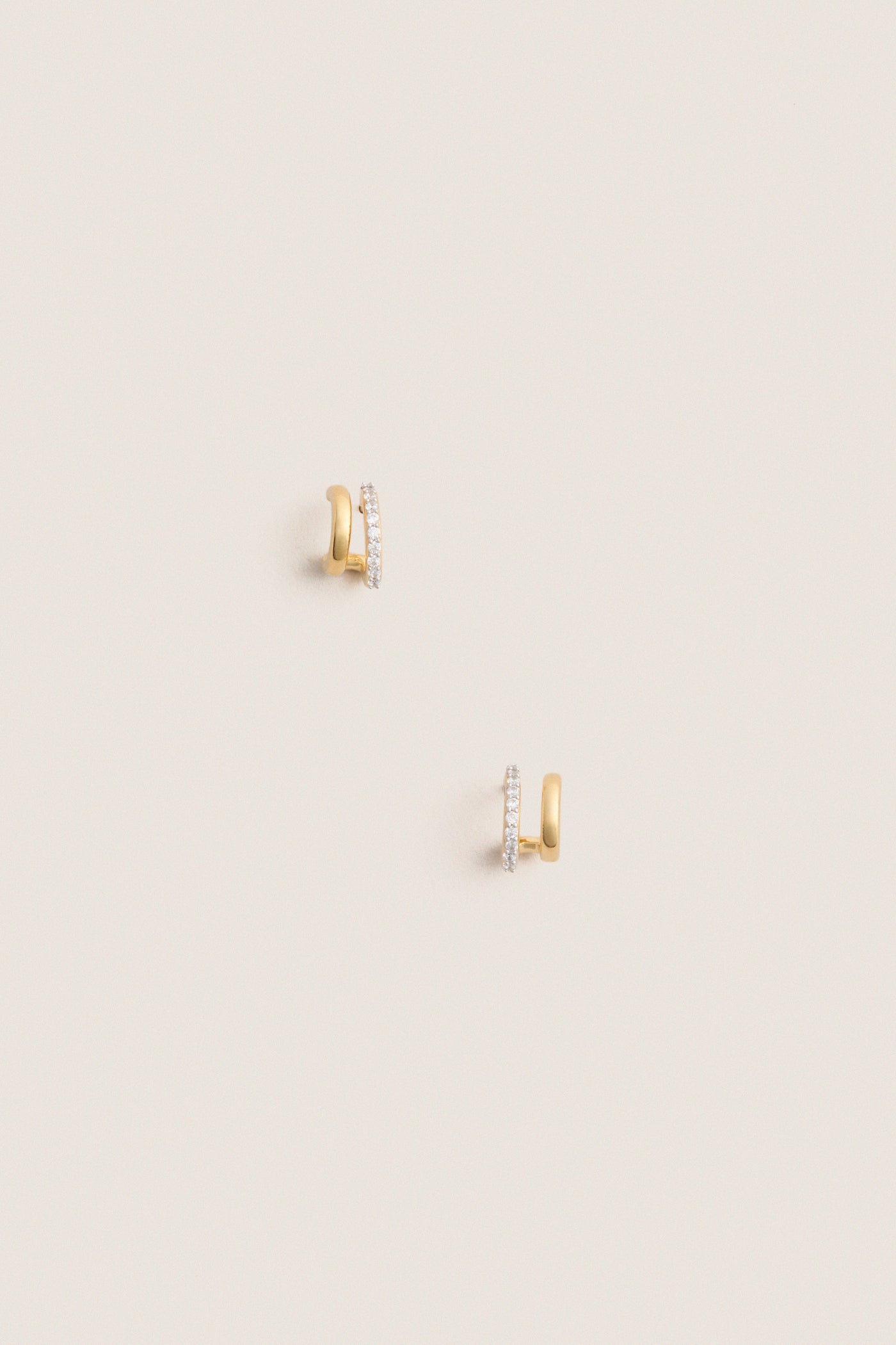 Gold Classic Double Huggie Earrings