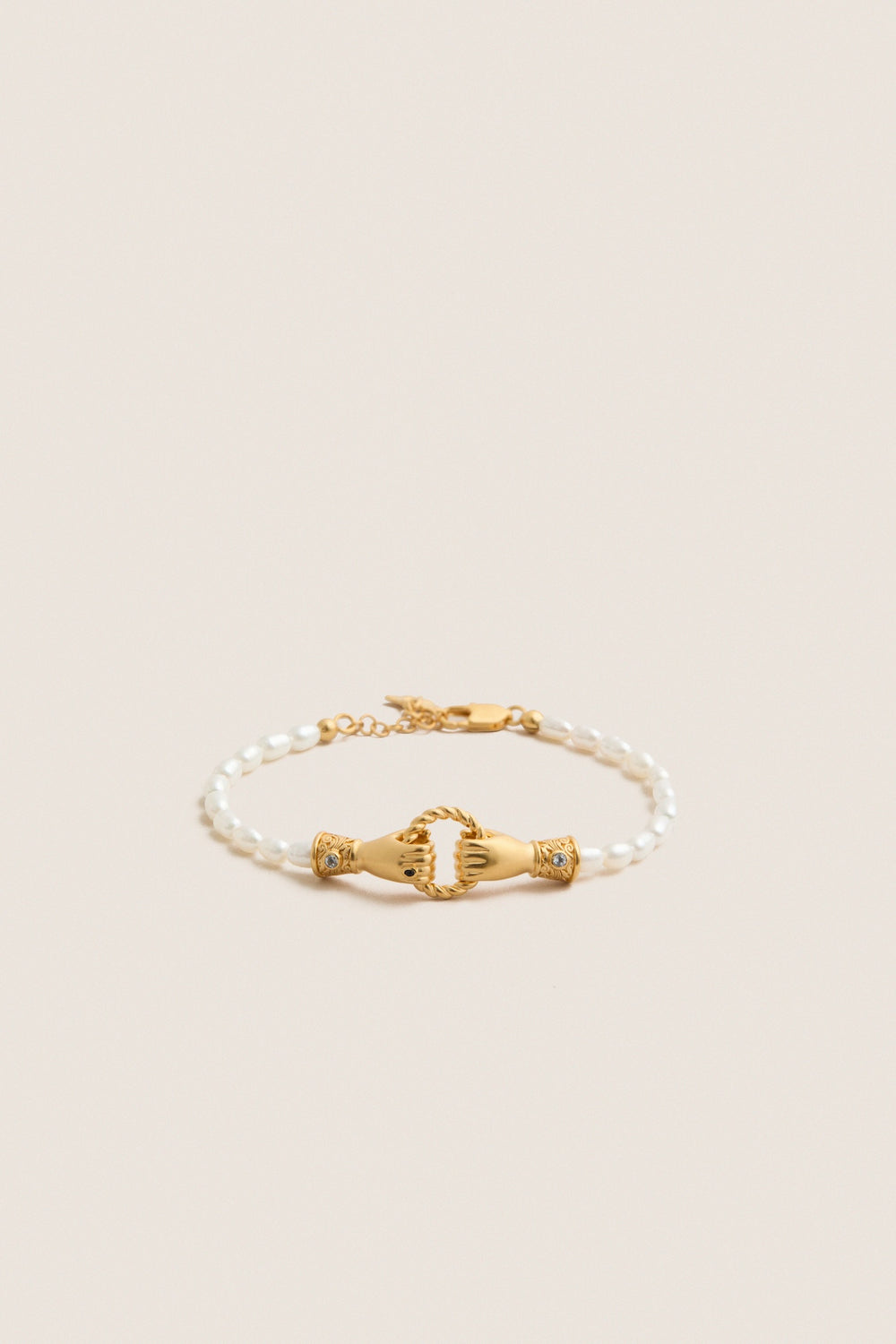 Gold Harris Reed In Good Hands Pearl Bracelet