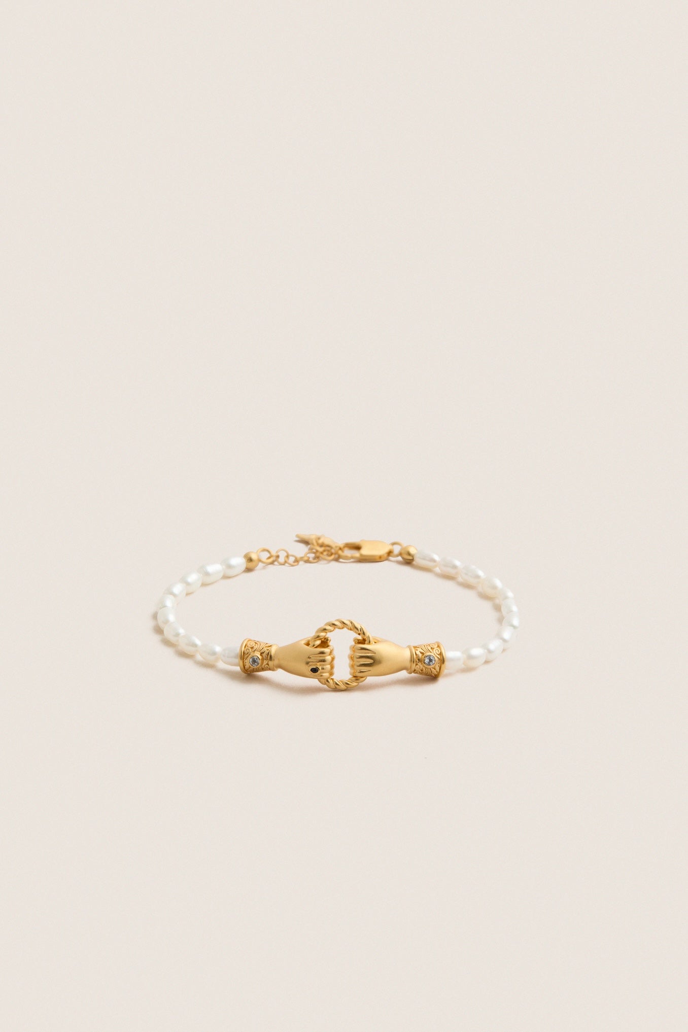 Gold Harris Reed In Good Hands Pearl Bracelet