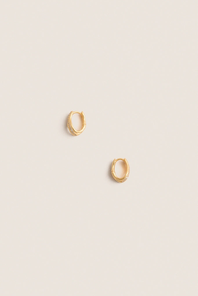 Gold Molten Snow Triple Small Hoop Earrings
