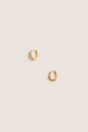 Gold Molten Snow Triple Small Hoop Earrings