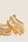 Gold Molten Snow Triple Small Hoop Earrings
