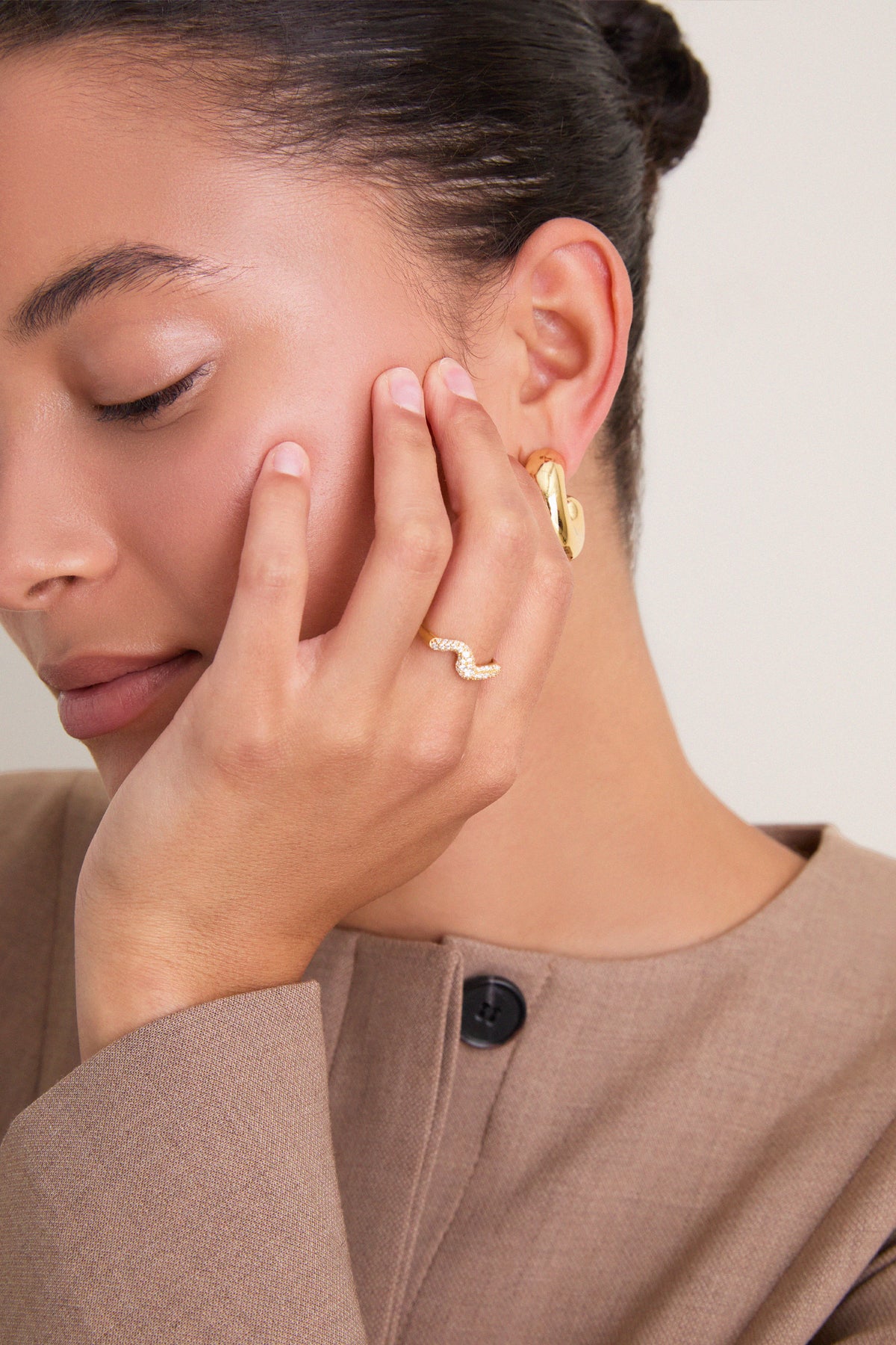 Gold Molten Snow Stacking Ring