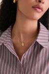 Gold February Birthstone Pendant Necklace