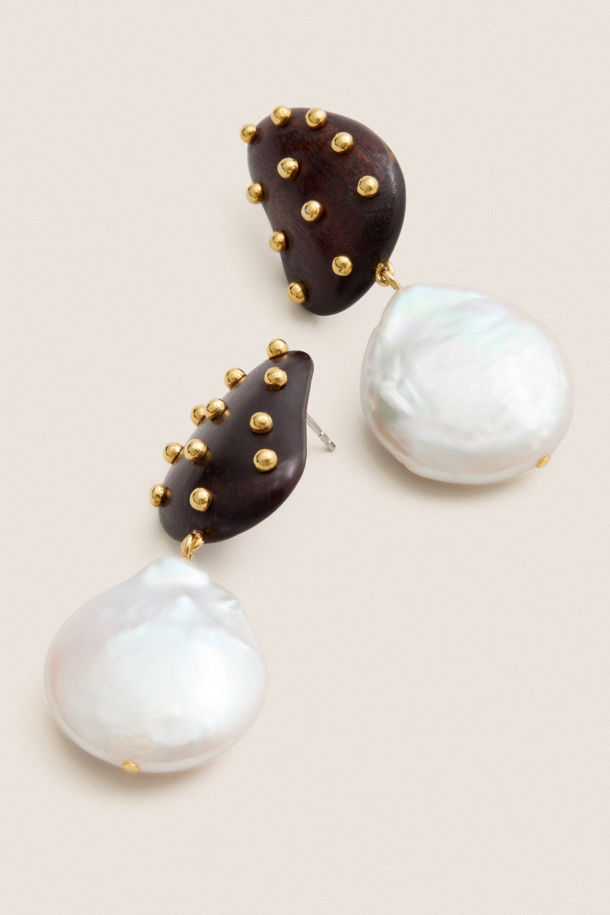 Brown Orbit Earrings in Pearl