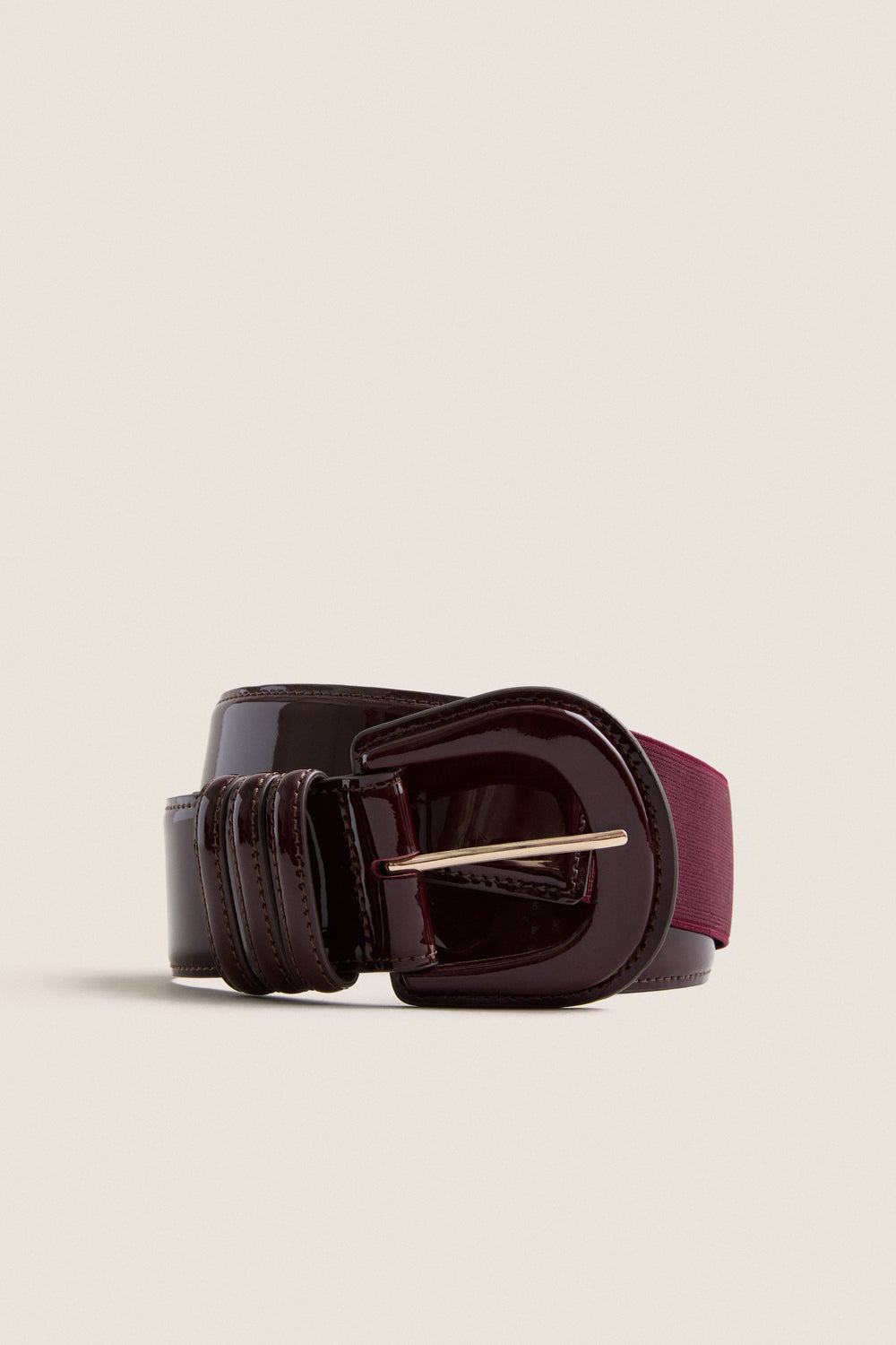 Dark Cherry Patent Leather Waist Belt