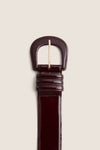 Dark Cherry Patent Leather Waist Belt