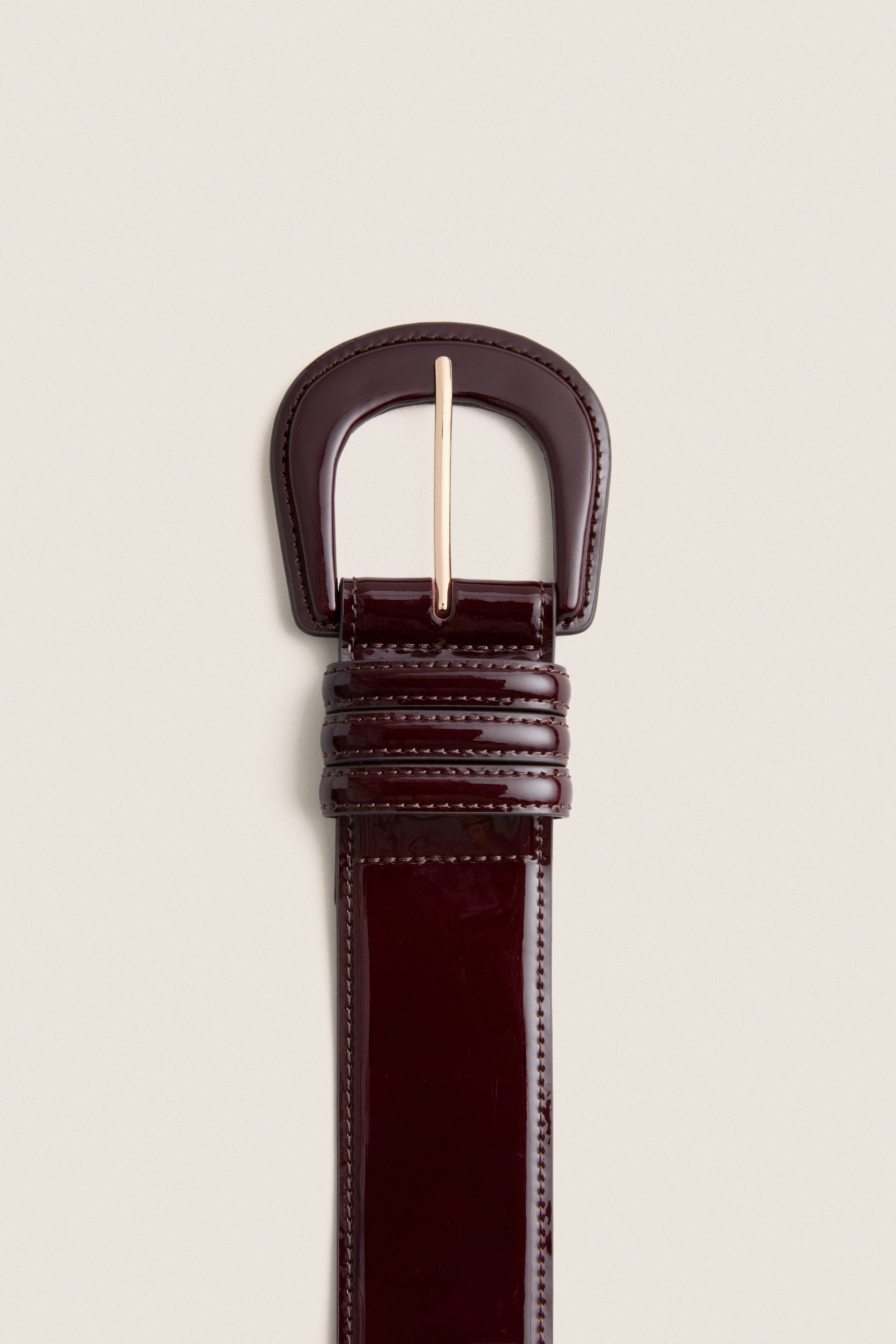 Dark Cherry Patent Leather Waist Belt