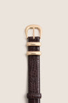 Chocolate Croc-Embossed Western Belt