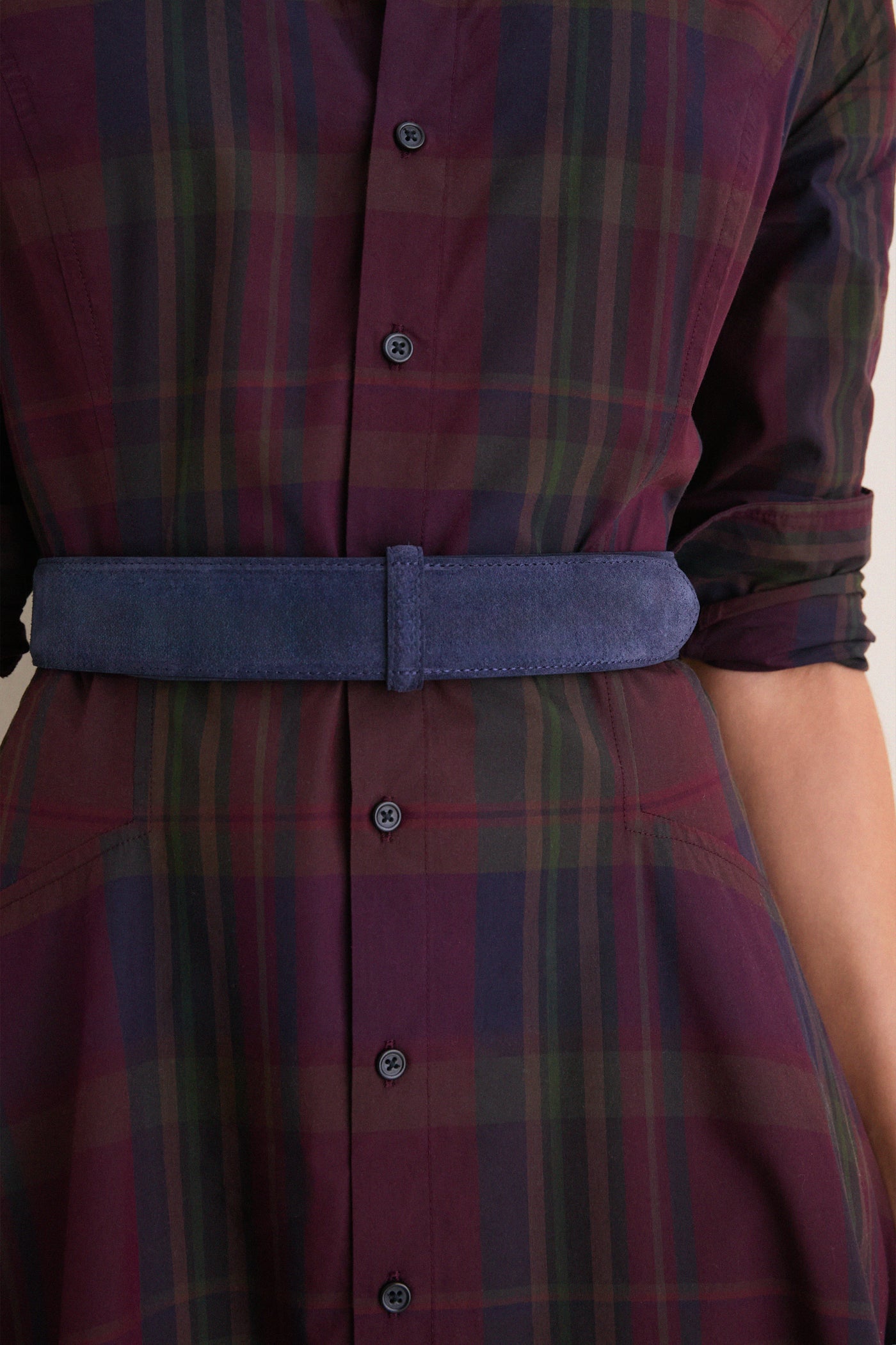 Navy Suede Waist Belt