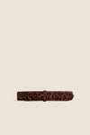 Leopard Haircalf Buckleless Waist Belt