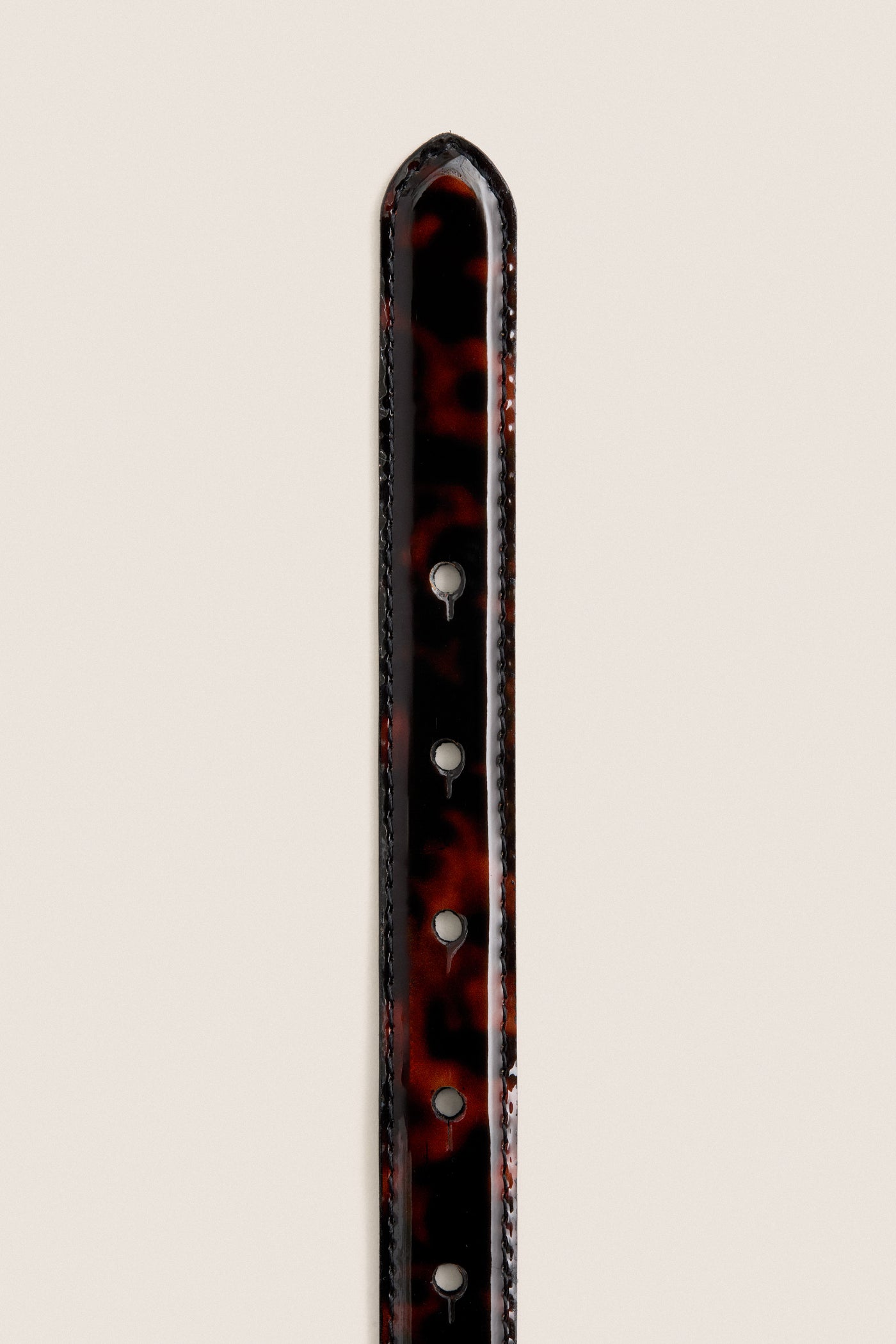 Patent Tortoise Buckless Skinny Belt