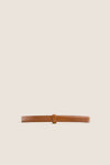 Camel Leather Skinny Belt