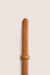 Camel Leather Skinny Belt
