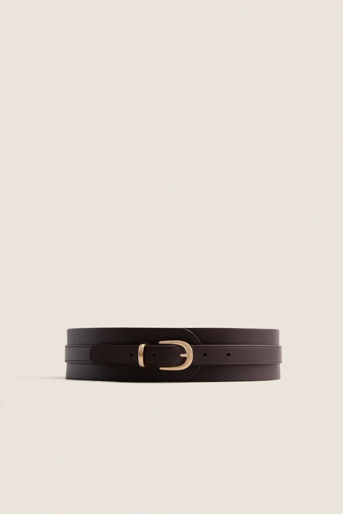 Chocolate Leather Waist Belt