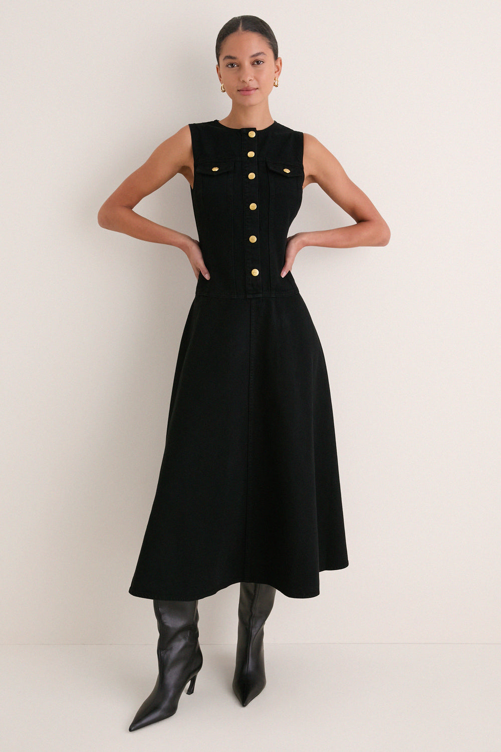 Noir Odella Denim Dress