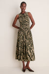 Khaki Floral Elora Sleeveless Jersey Dress
