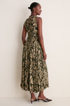 Khaki Floral Elora Sleeveless Jersey Dress