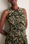 Khaki Floral Elora Sleeveless Jersey Dress