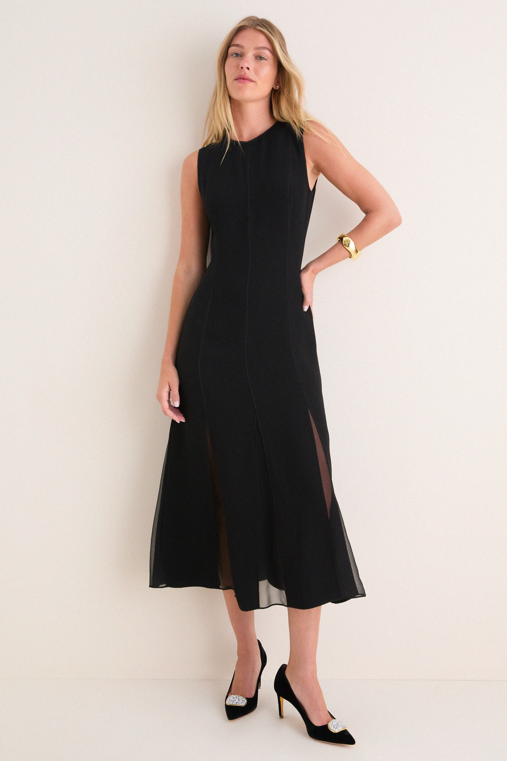 ulla johnson black dress Noir Laure Sleeveless Midi Side pockets Size:SMALL width:Wide 4 Affordable Black Dresses