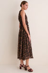 Noir Mille-Fleur Etta Sleeveless Silk Dress