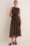 Noir Mille-Fleur Etta Sleeveless Silk Dress