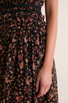 Noir Mille-Fleur Etta Sleeveless Silk Dress