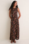 Noir Floral Orla Sleeveless Jersey Dress