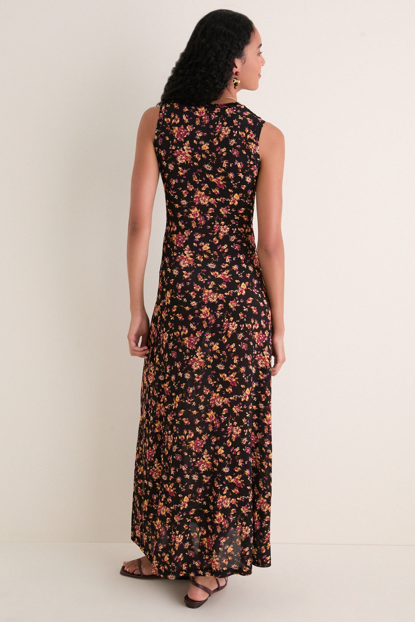 Noir Floral Orla Sleeveless Jersey Dress
