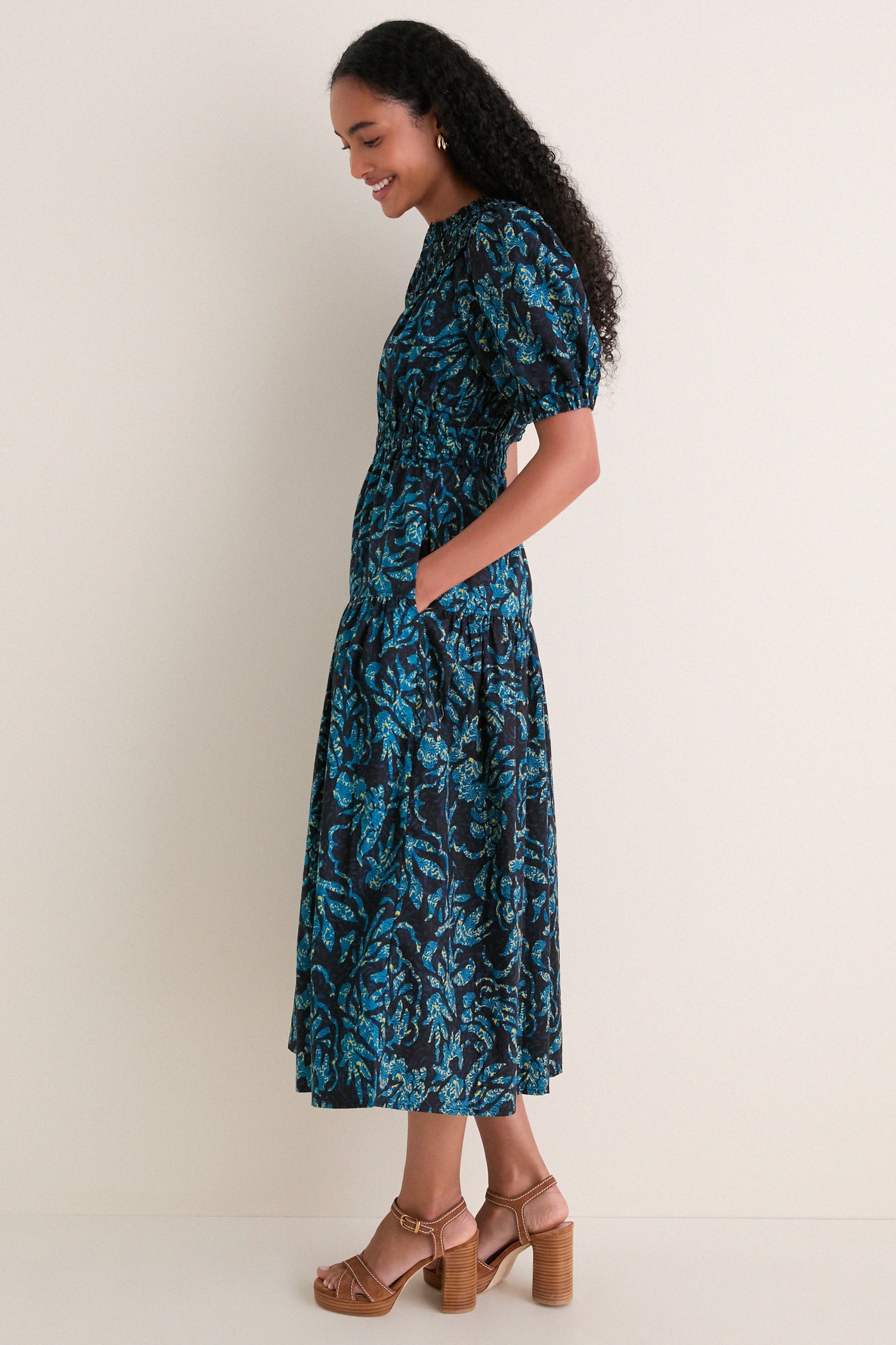Midnight Othella Short Sleeve Cotton Dress