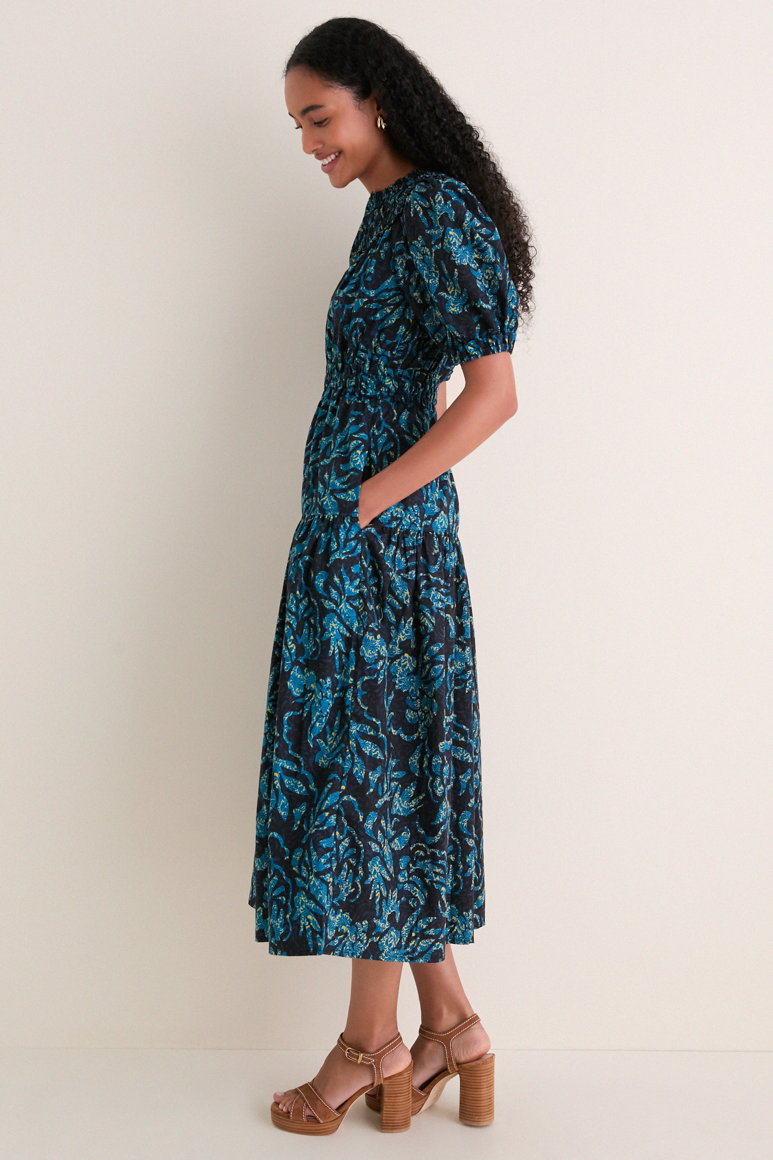 Midnight Othella Short Sleeve Cotton Dress