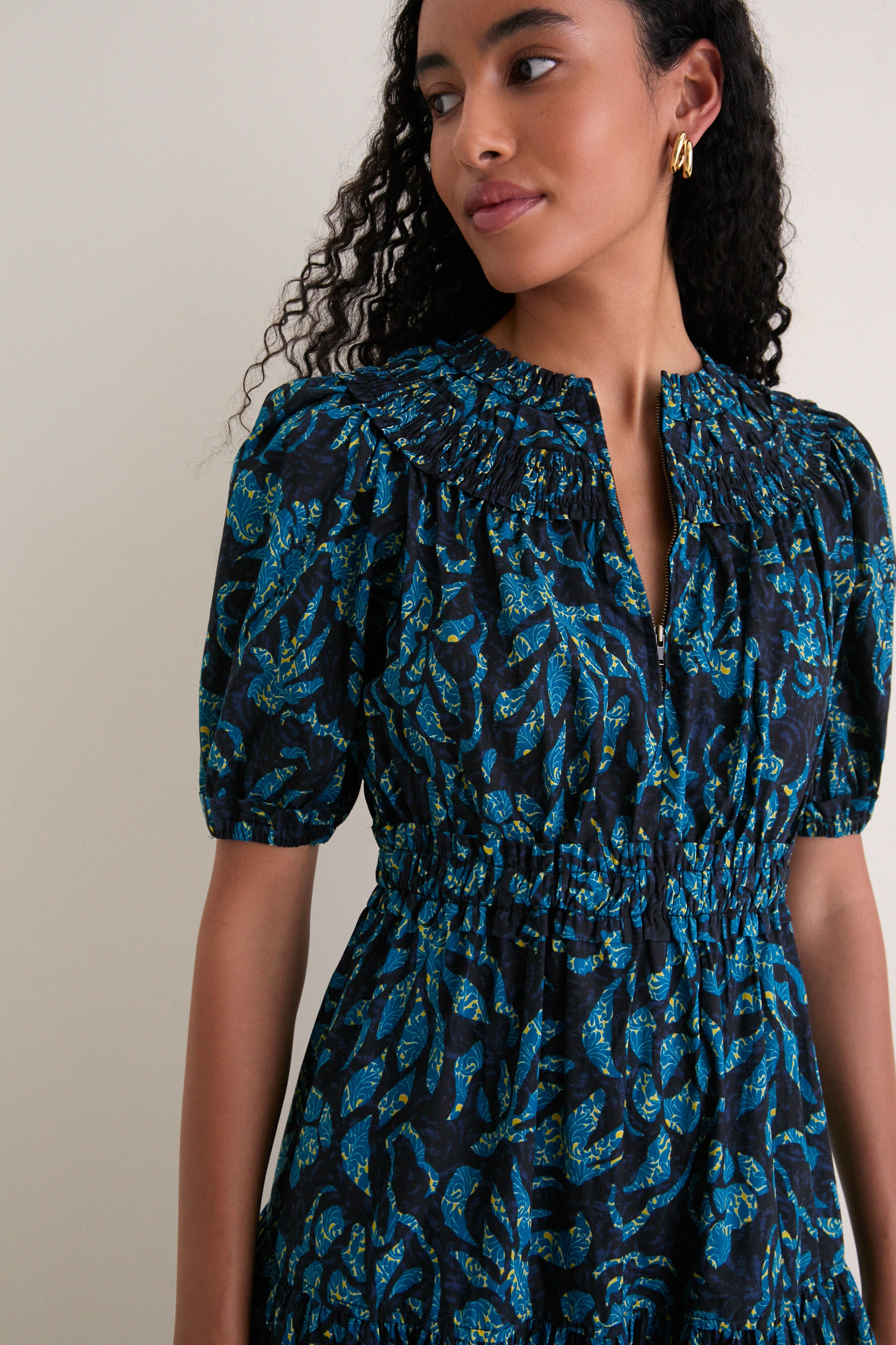 Midnight Othella Short Sleeve Cotton Dress