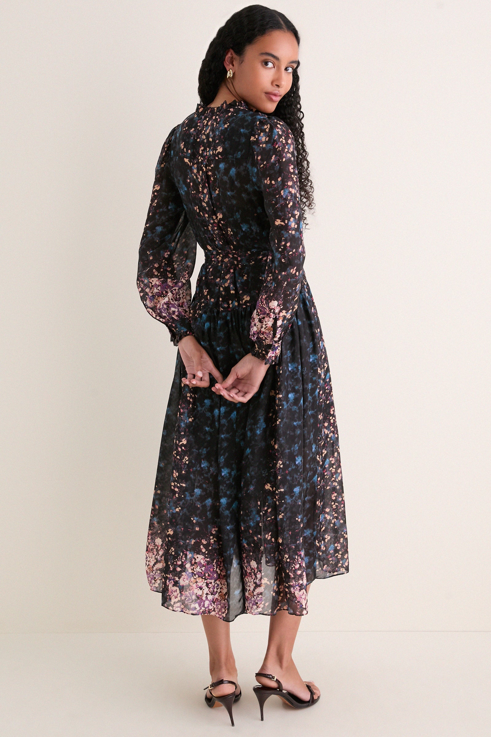 Eclipse Tessa Long Sleeve Silk Dress