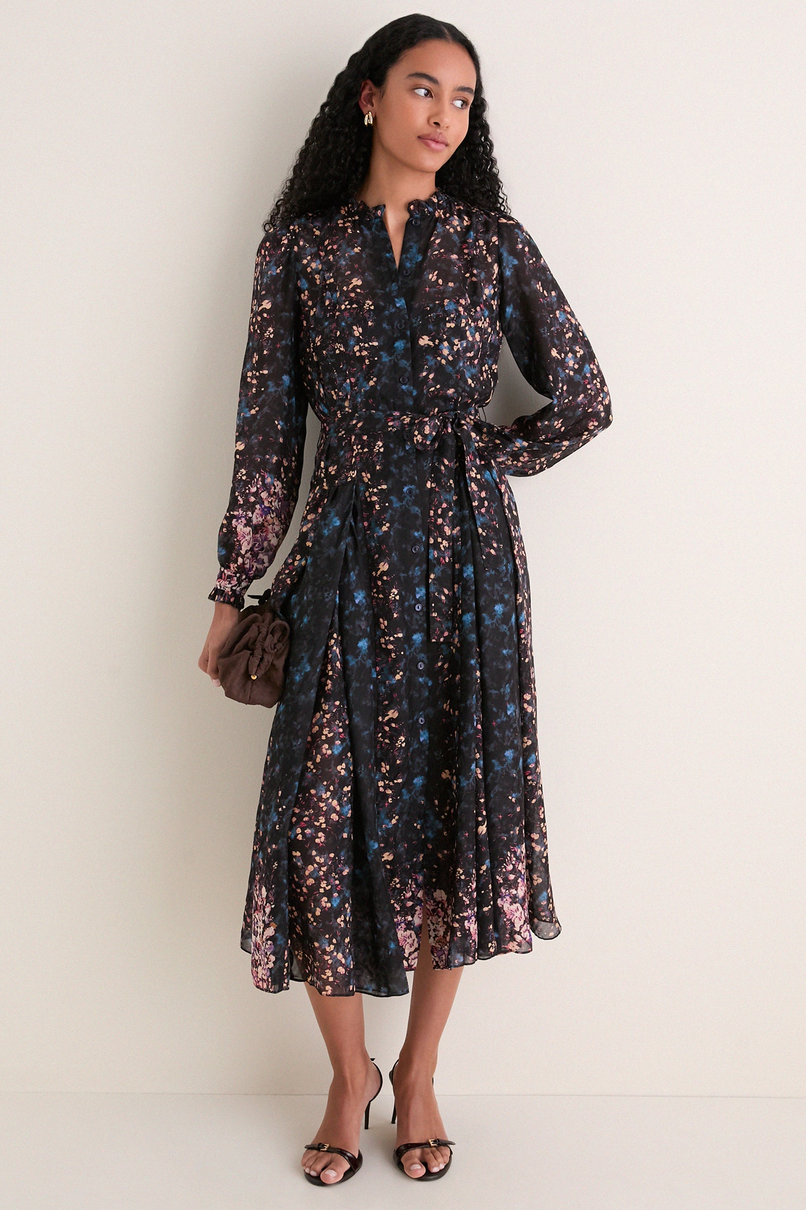 Eclipse Tessa Long Sleeve Silk Dress