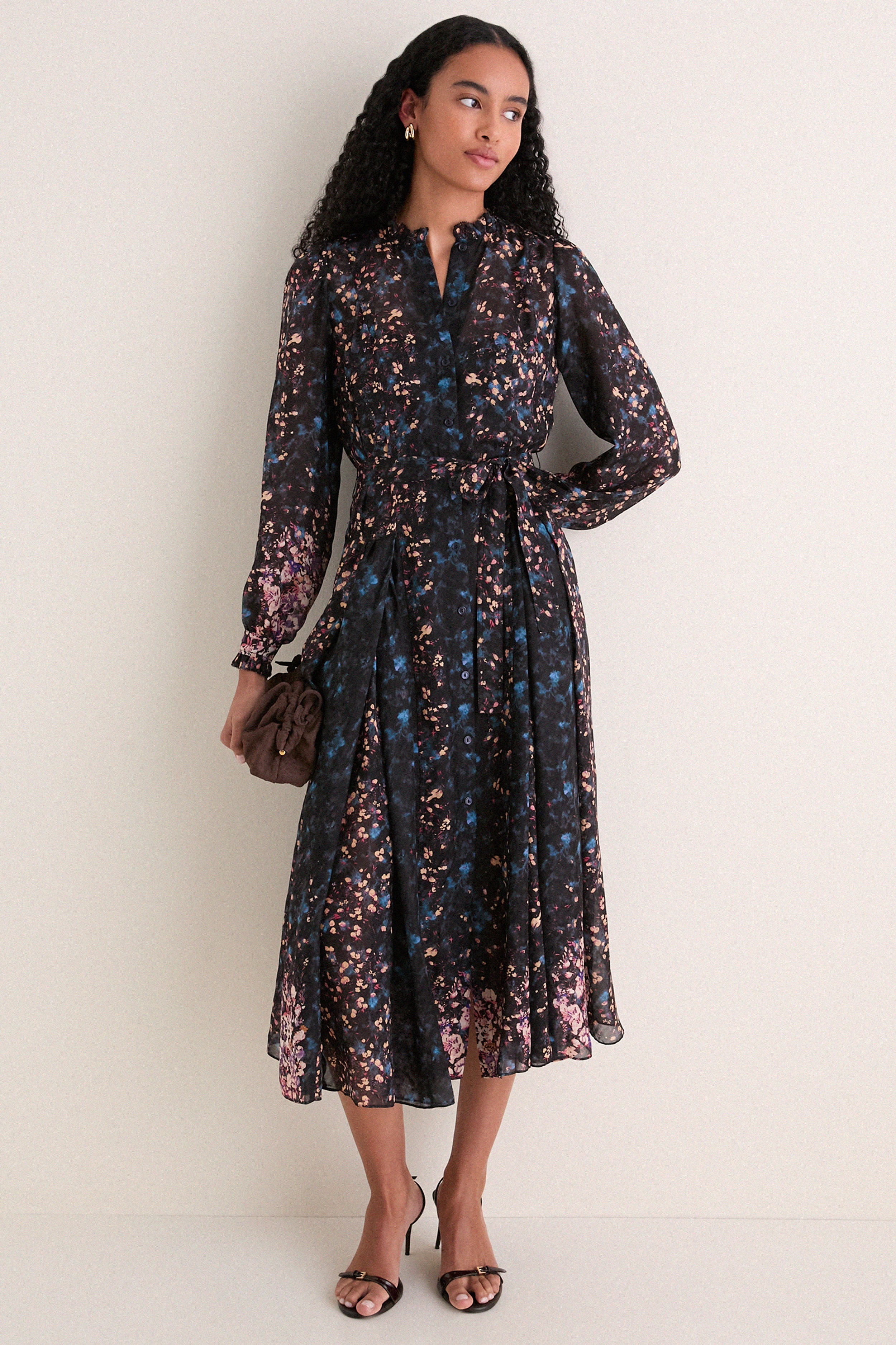 Eclipse Tessa Long Sleeve Silk Dress