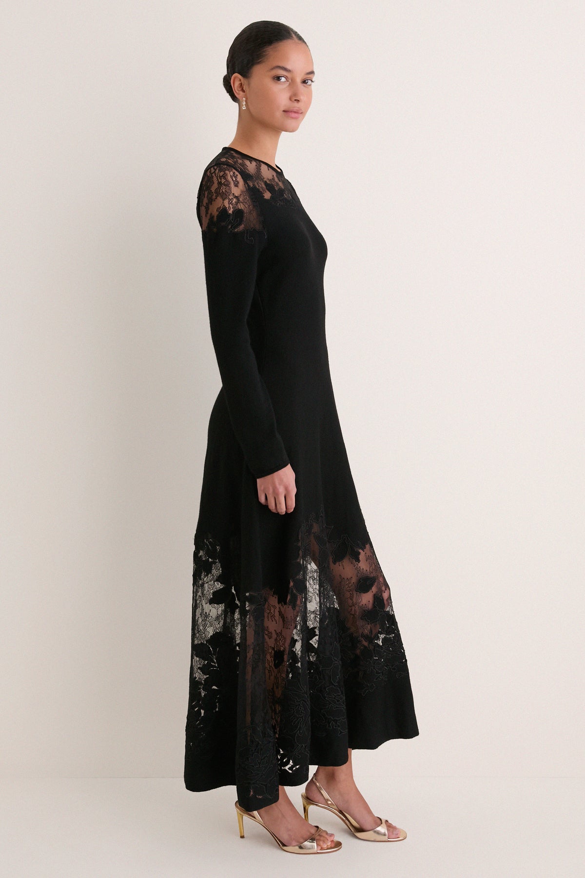 Noir Clemence Long Sleeve Lace Dress