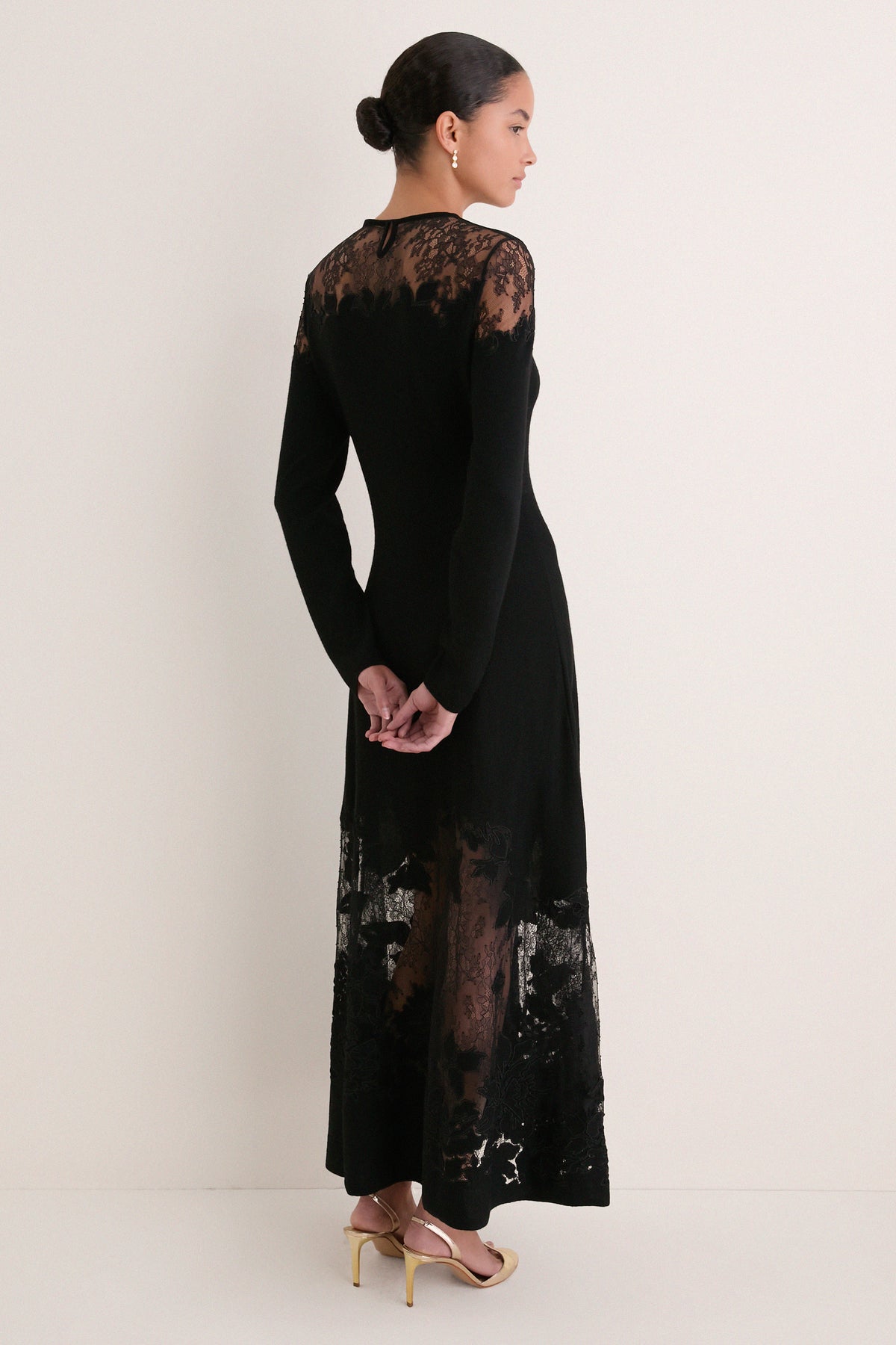 Noir Clemence Long Sleeve Lace Dress
