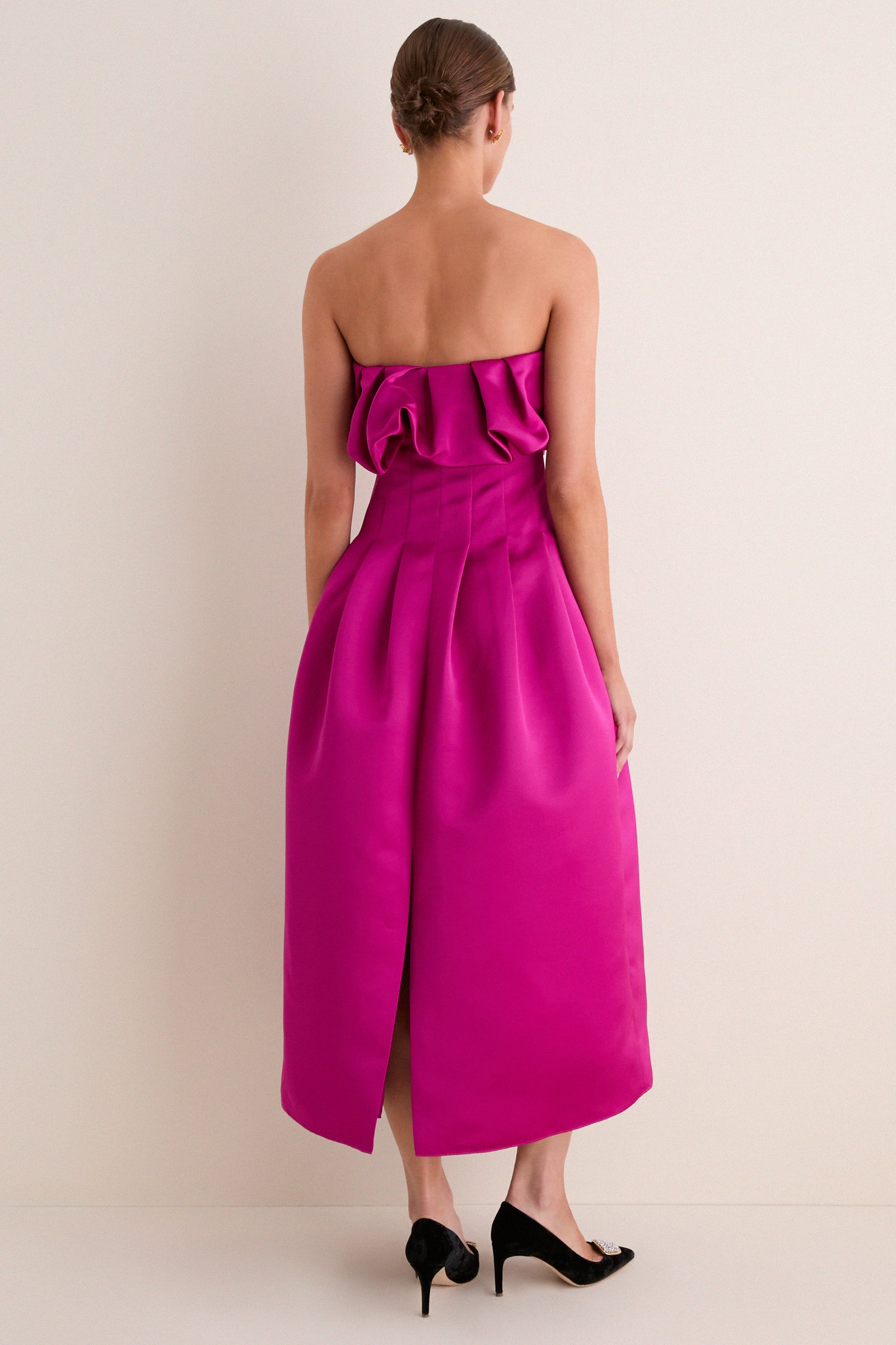 Orchid Cosima Strapless Satin Dress