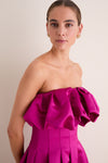 Orchid Cosima Strapless Satin Dress