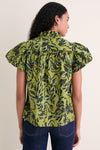 Chartreuse Estela Short Sleeve Cotton Top