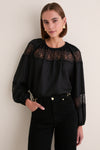 Noir Bess Long Sleeve Silk Blouse