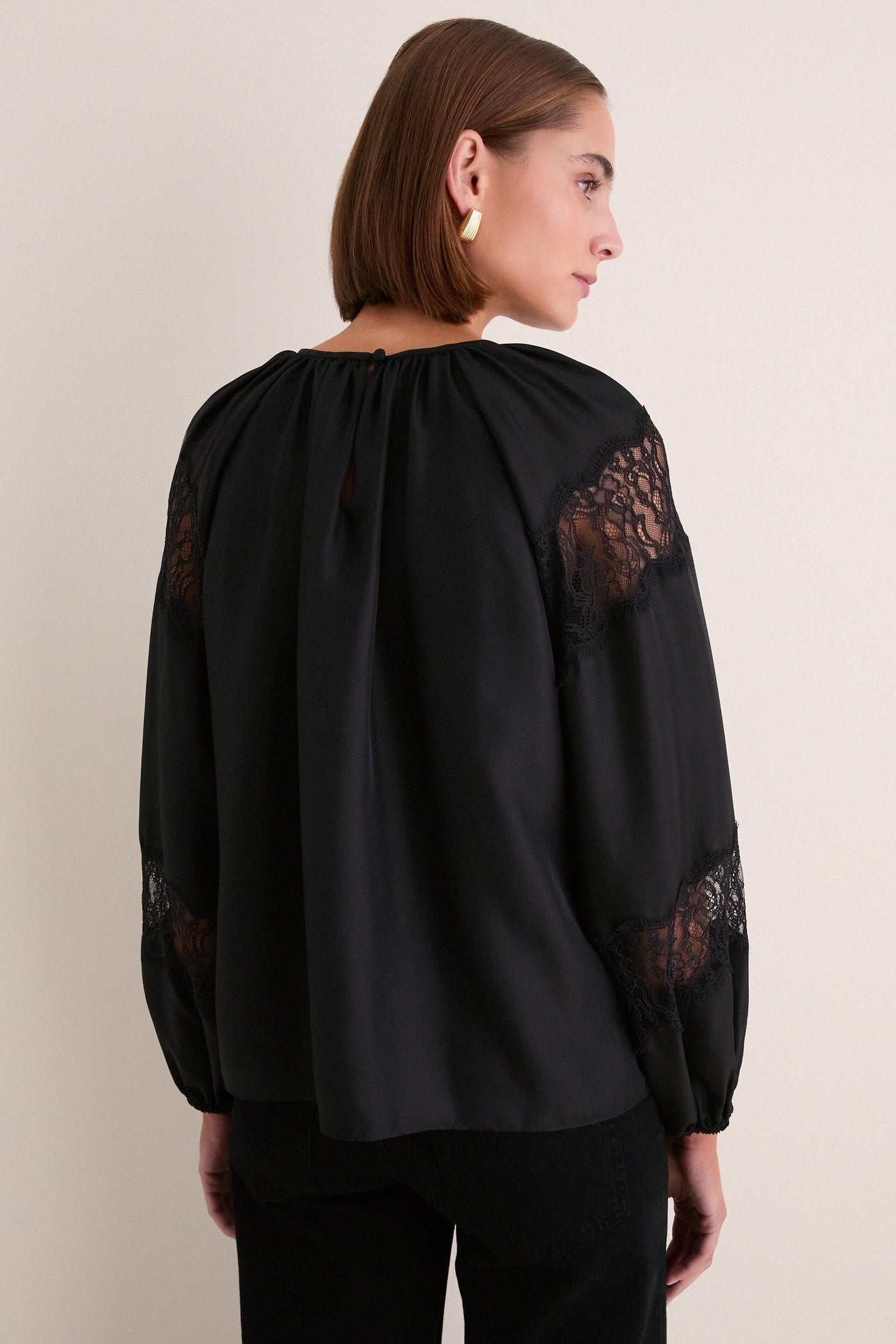 Noir Bess Long Sleeve Silk Blouse