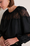 Noir Bess Long Sleeve Silk Blouse