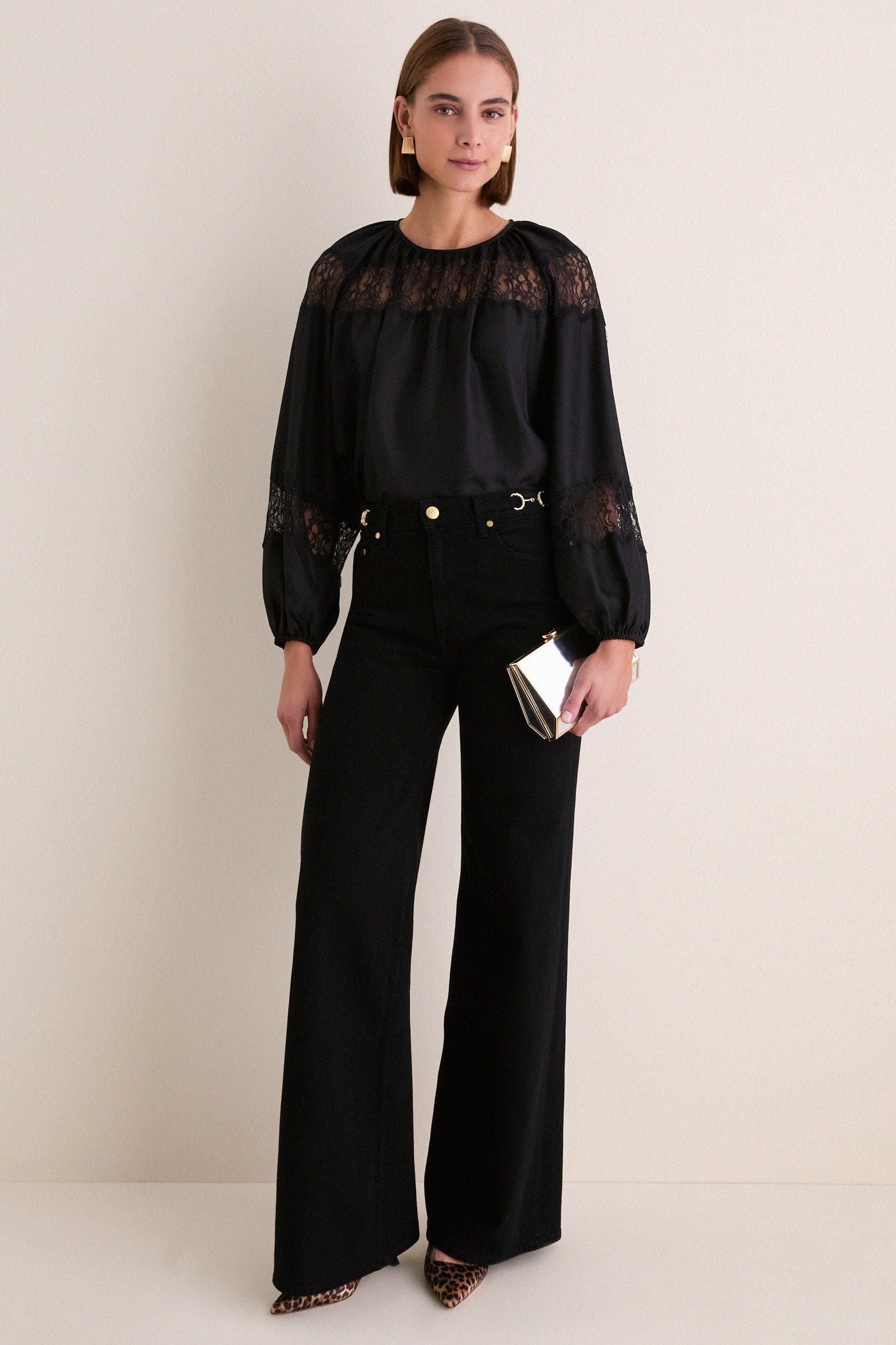 Noir Bess Long Sleeve Silk Blouse