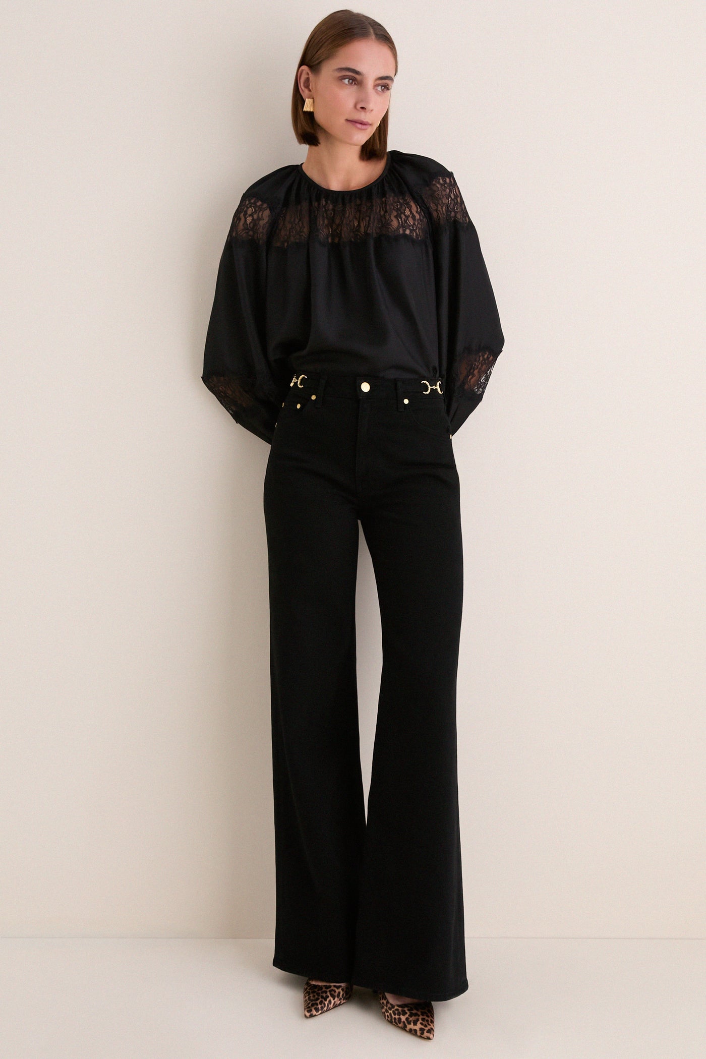 Noir Bess Long Sleeve Silk Blouse