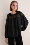 Noir Bess Long Sleeve Silk Blouse