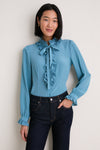 Heron Catroux Long Sleeve Silk Blouse