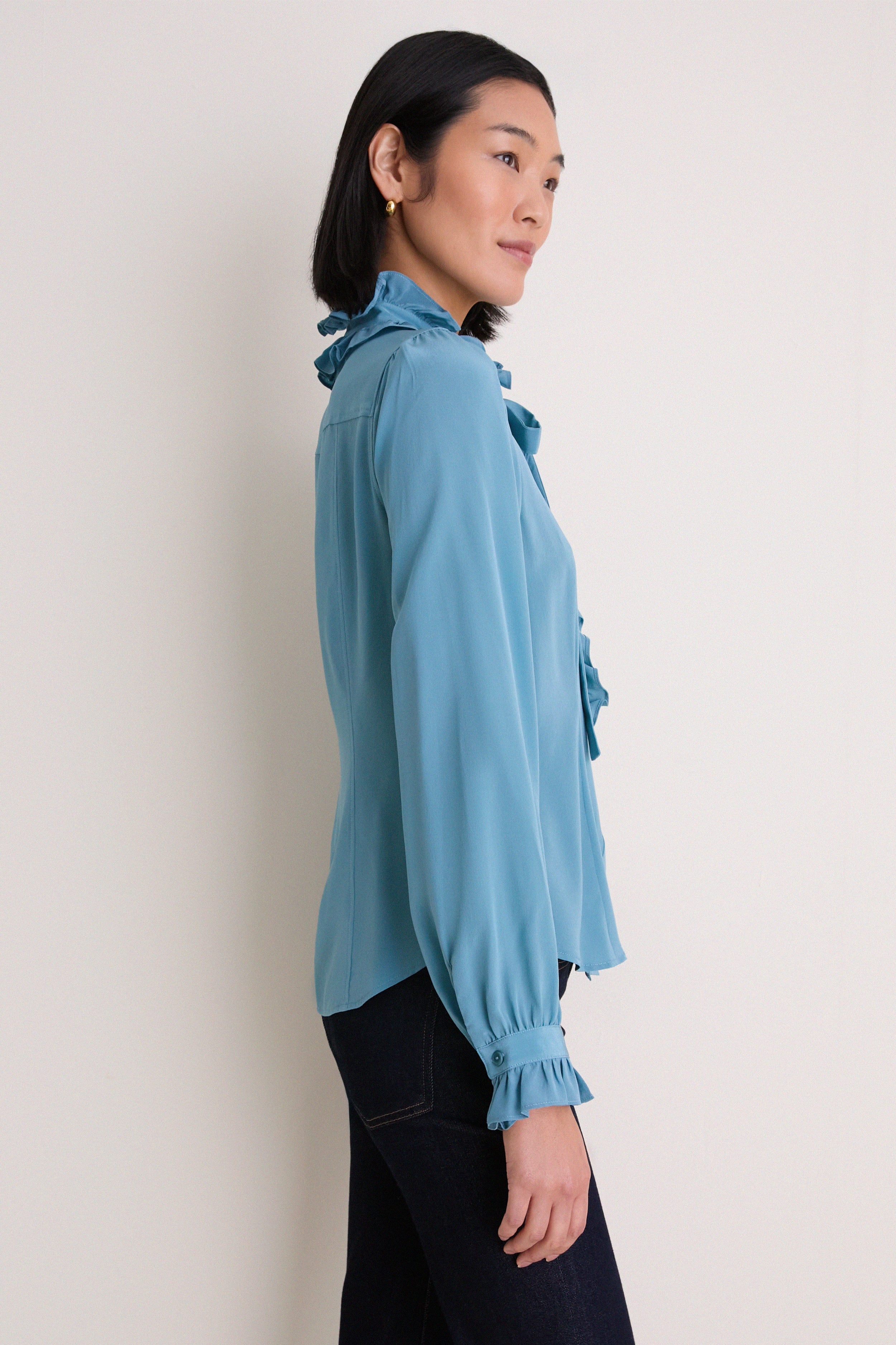 Heron Catroux Long Sleeve Silk Blouse