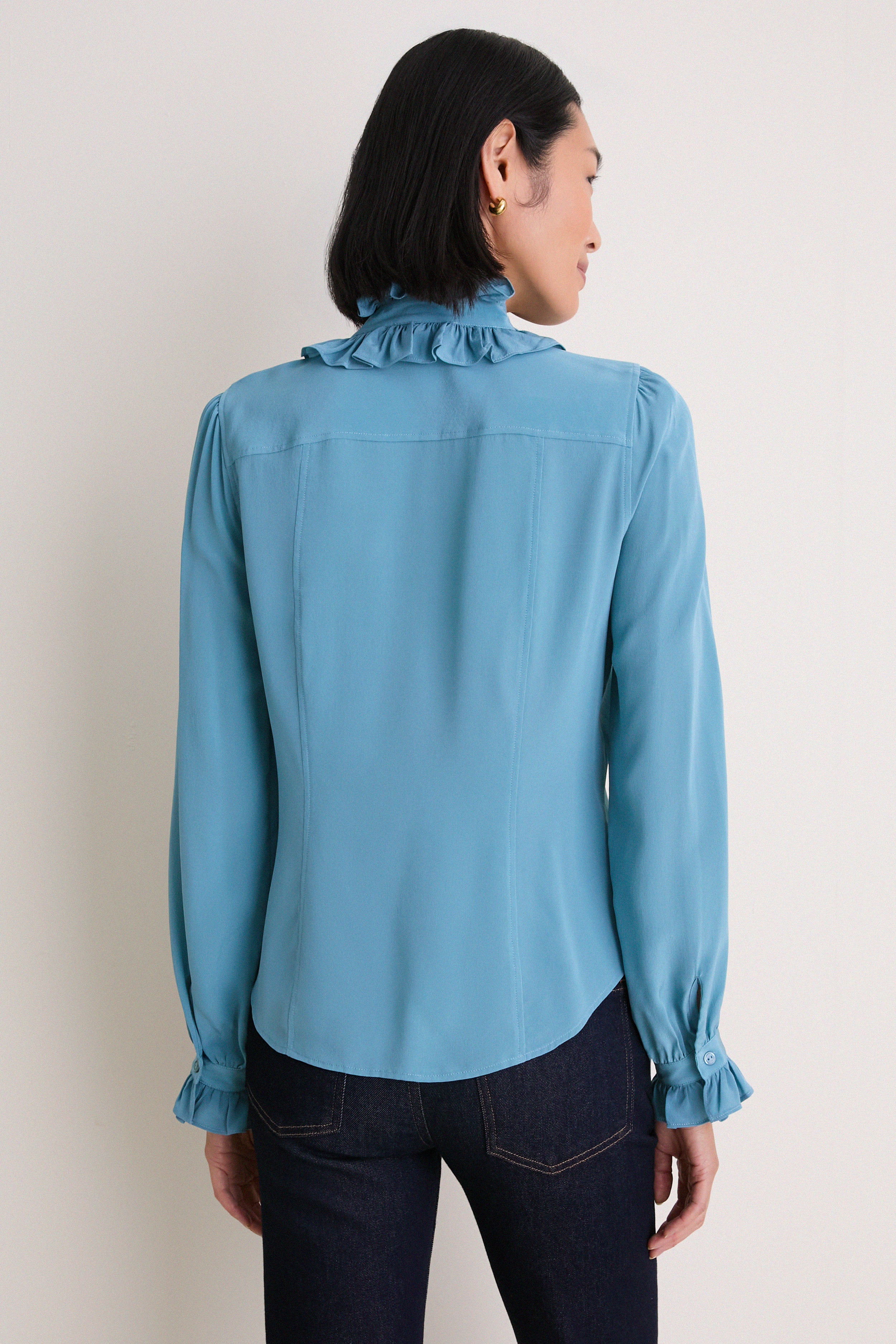 Heron Catroux Long Sleeve Silk Blouse