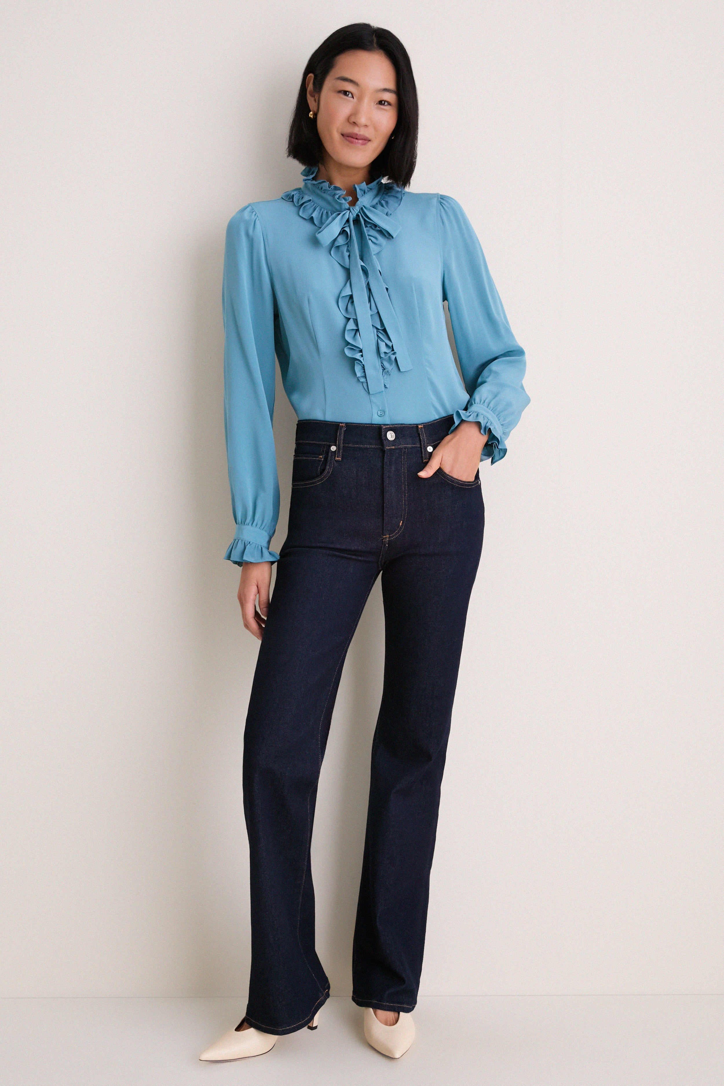 Heron Catroux Long Sleeve Silk Blouse